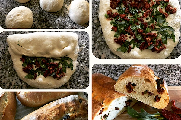 Weißbrot mit getrockneten Tomaten & Rucola